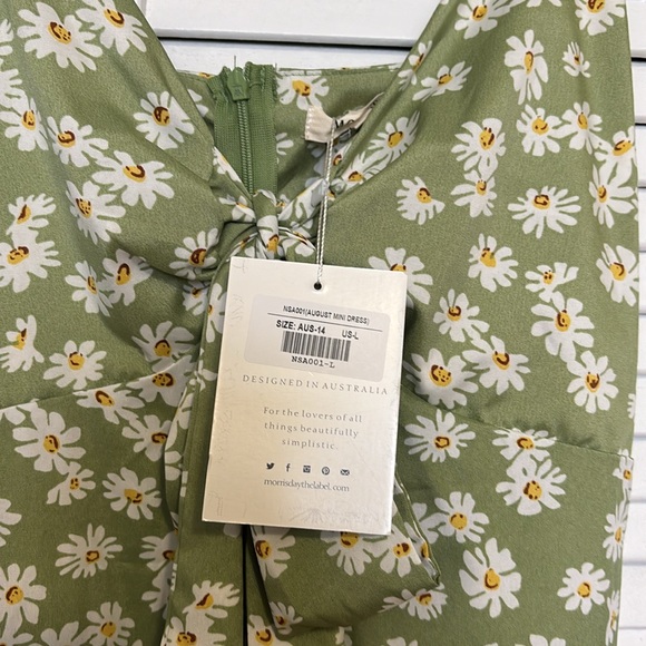 Morrisday the label green daisy mini dress-NWT - Picture 3 of 9